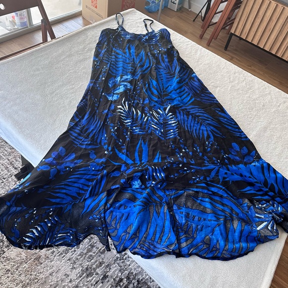 NWOT Boho Me Leaf Printed Hi-Lo Flounce Hem Dress Size Small - Picture 2 of 9